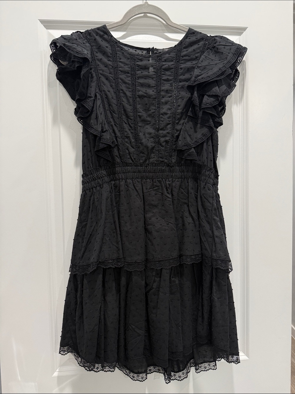 Forever 21 Black Ruffle Tiered Mini Dress